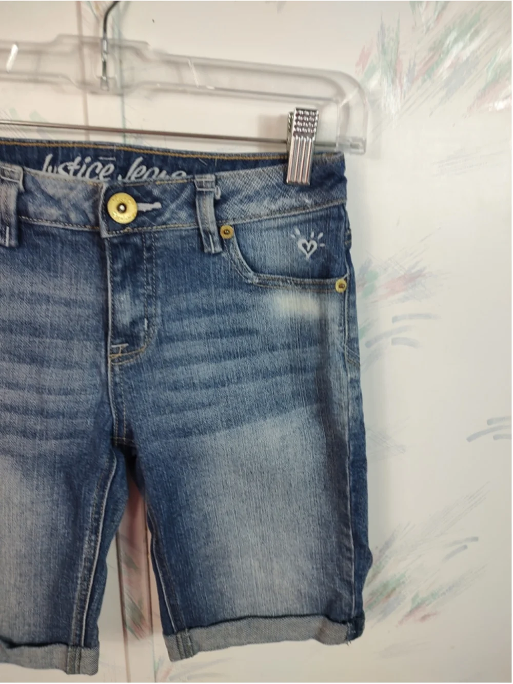 Justice Girls Jean Shorts Blue Simply Low 12S